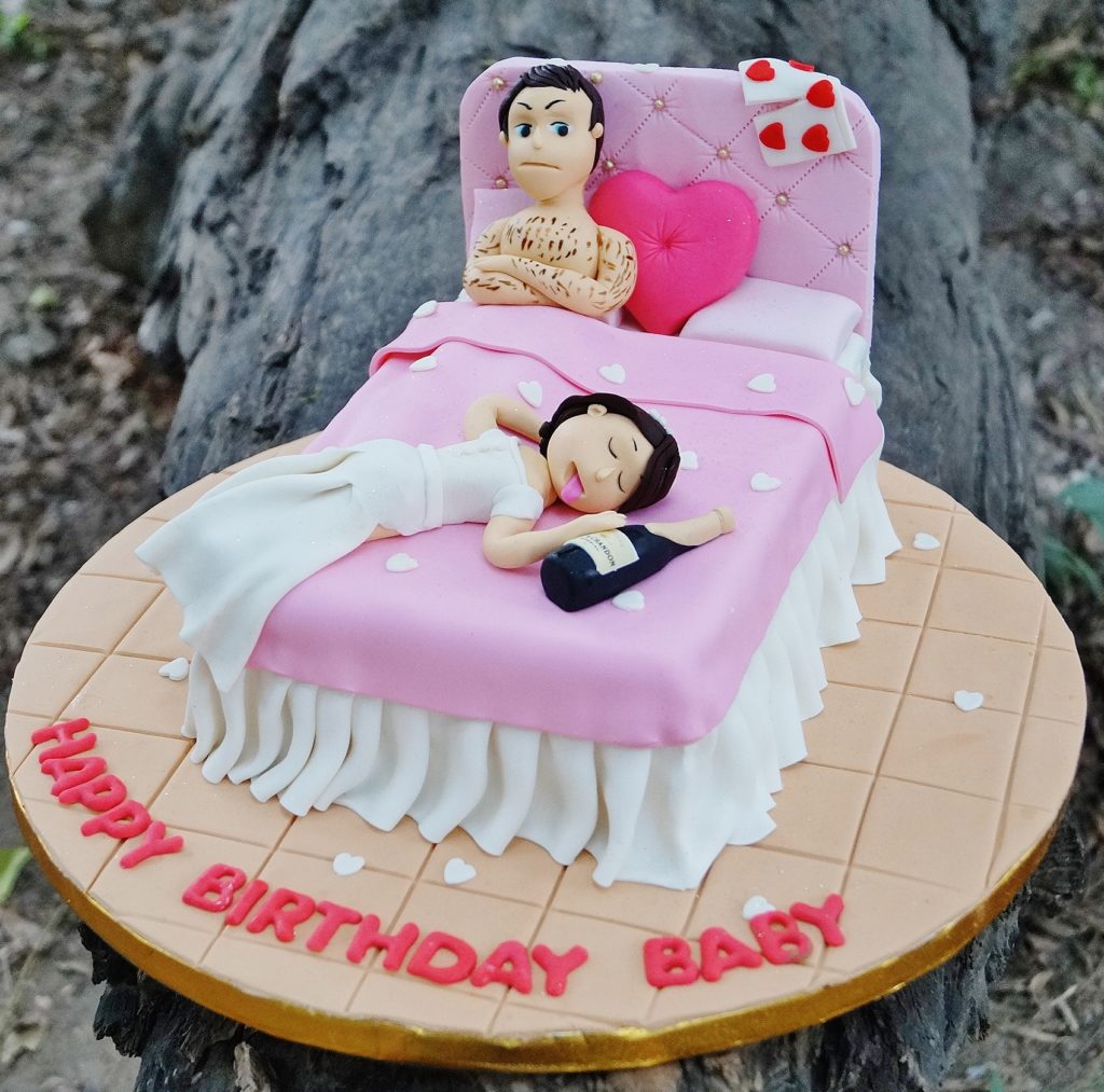 Lazy Girl Bed Theme Cake